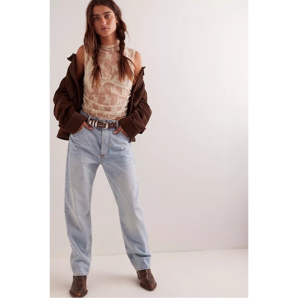 NEW Free People We the Free Zane Mid Rise Straight Denim Size 27